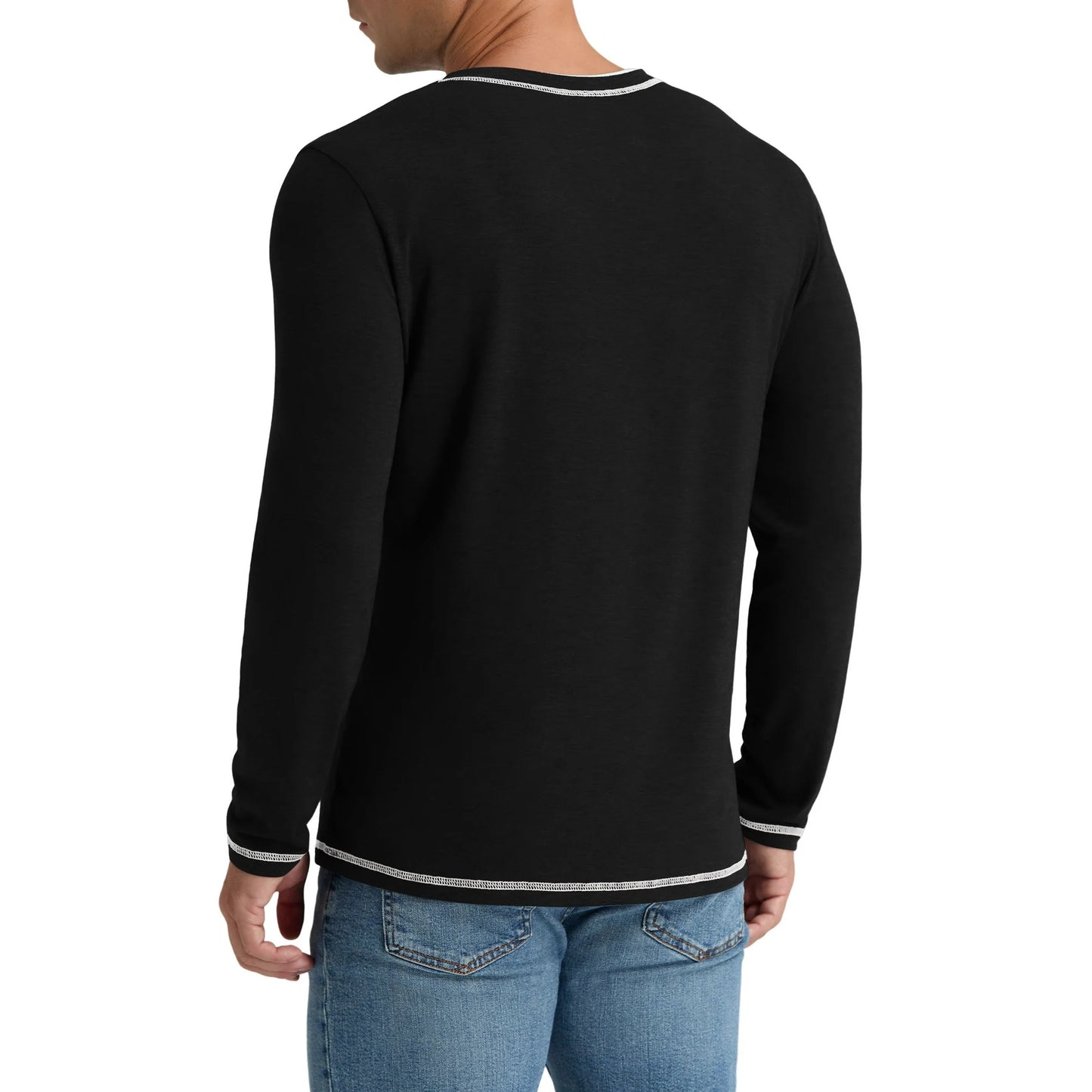 Iceglad Mens Henley Shirts Long Sleeve T Shirt Fashion Casual Slim V Neck Shirts